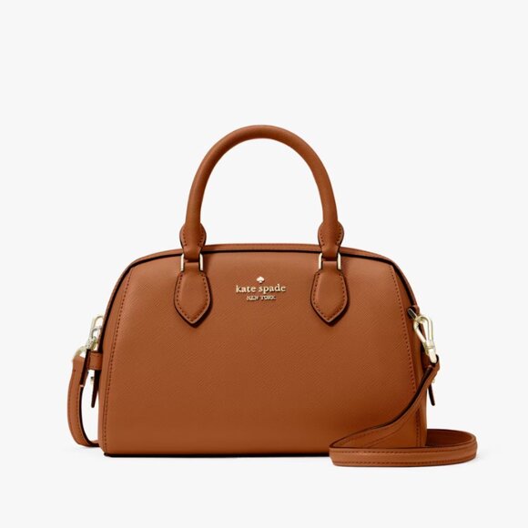 KATE SPADE NEW YORK MADISON SAFFIANO LEATHER SMALL DUFFLE CROSSBODY CARAMEL